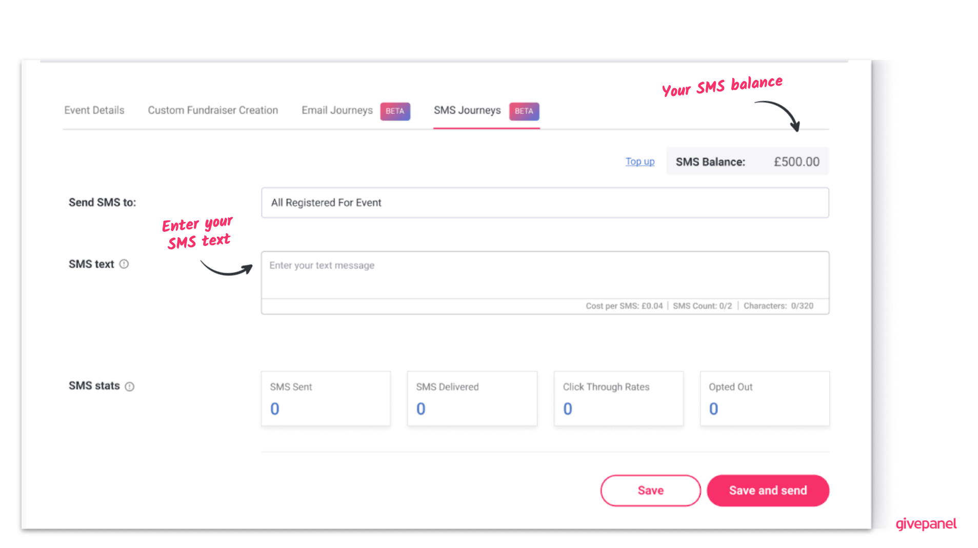 SMS journey - your sms balance