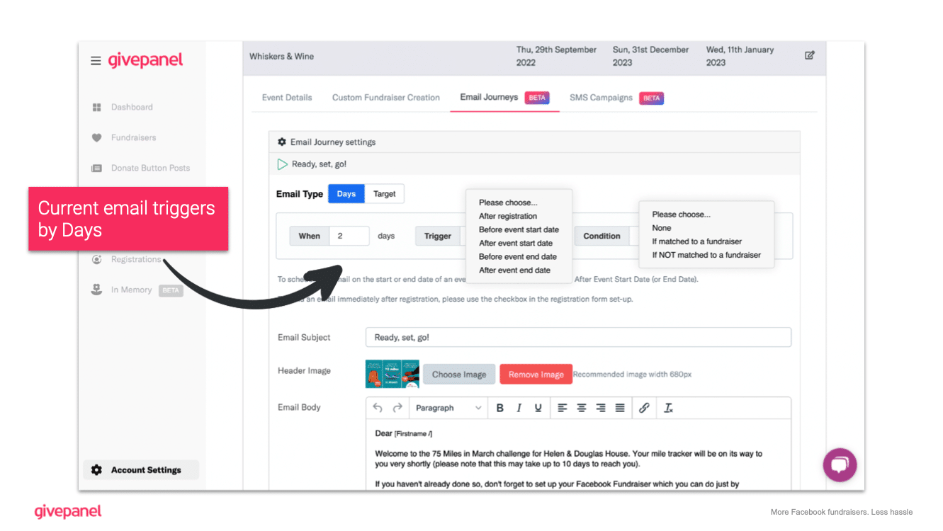 New GivePanel Feature: Segmented Email Journeys for Facebook Challenges