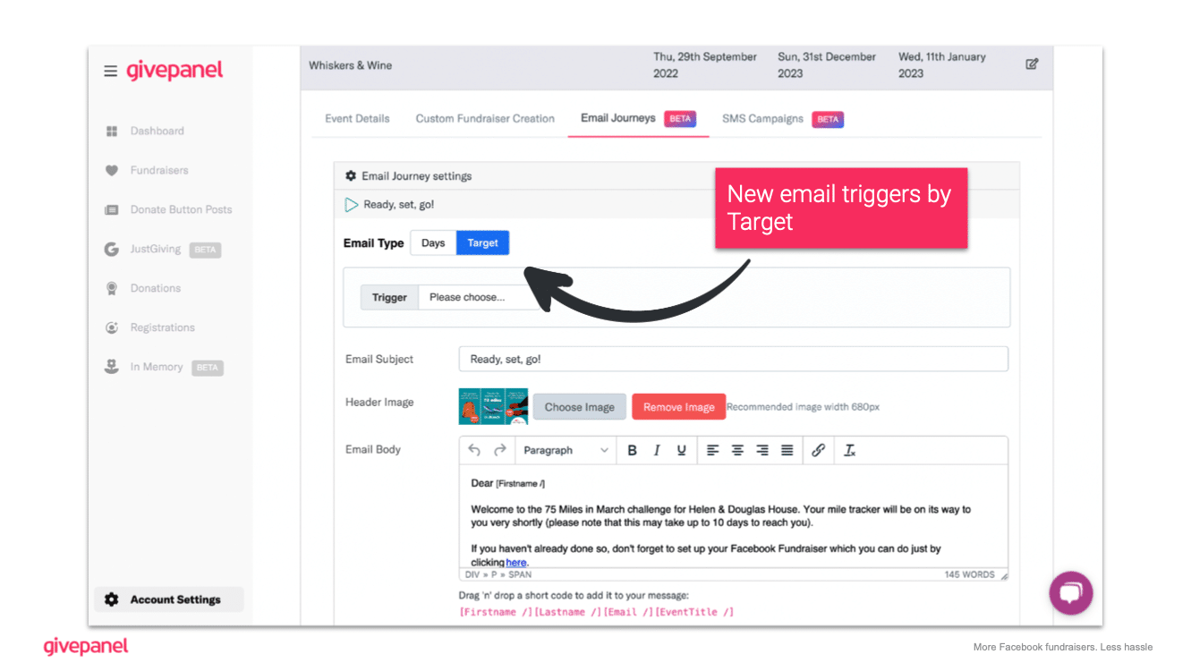New GivePanel Feature: Segmented Email Journeys for Facebook Challenges