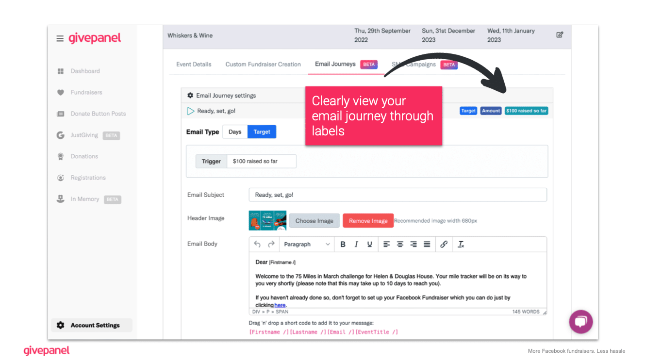 New GivePanel Feature: Segmented Email Journeys for Facebook Challenges