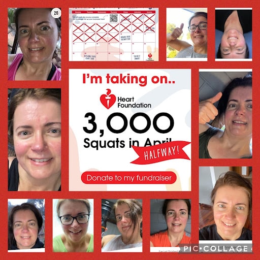 Heart Foundation's 3,000 Squats in April Facebook Challenge