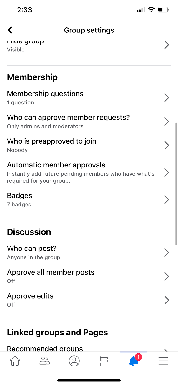 Master group moderation