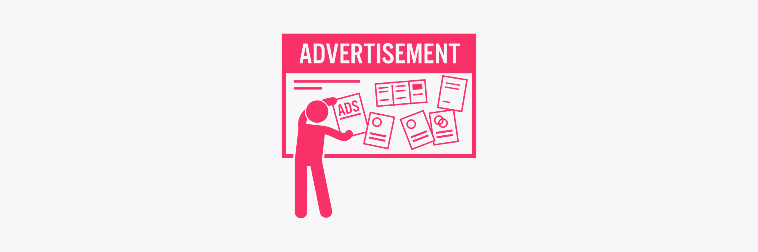 An image showing a man attach an advertisement