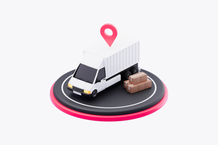 Image showing a van with a box outside