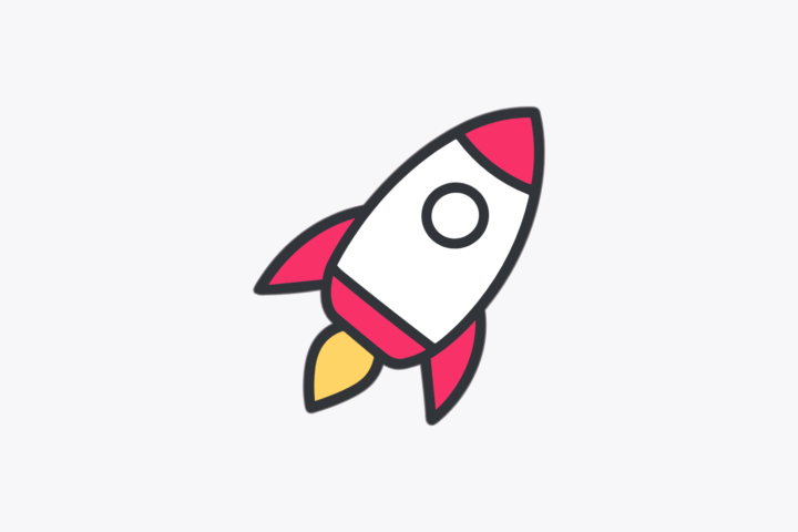 Illustration of a rocket going up