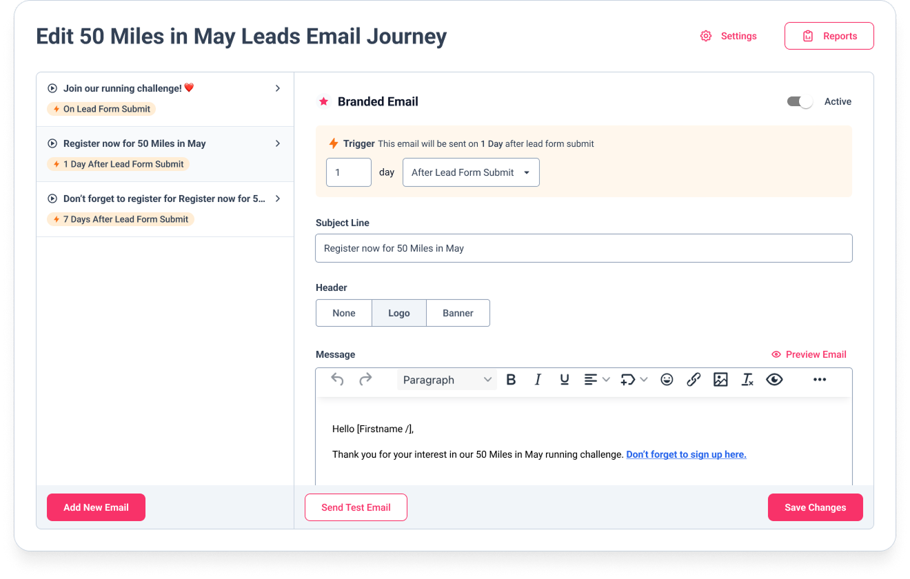 Lead Specific Email Journeys
