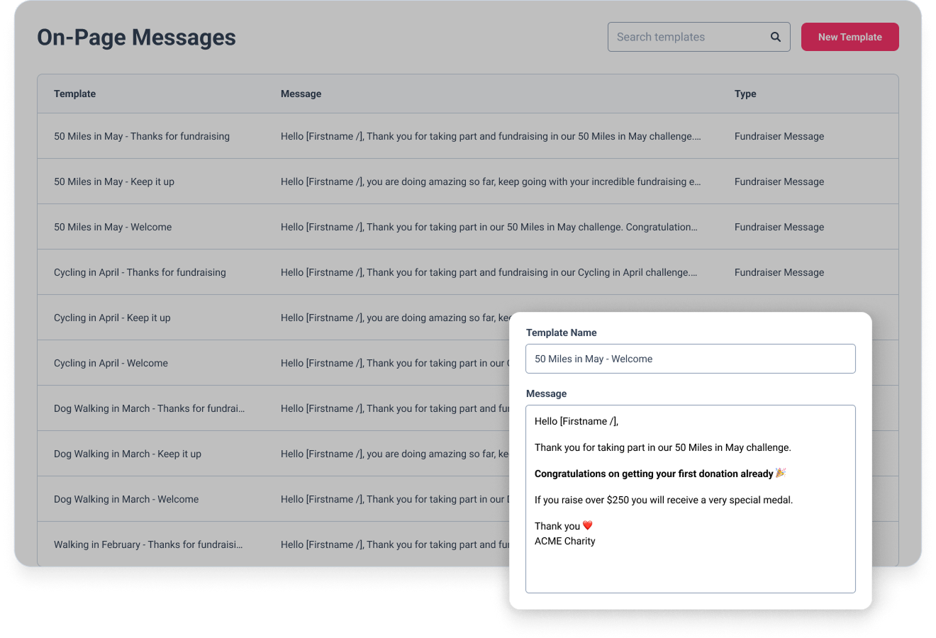 On-page Messaging
