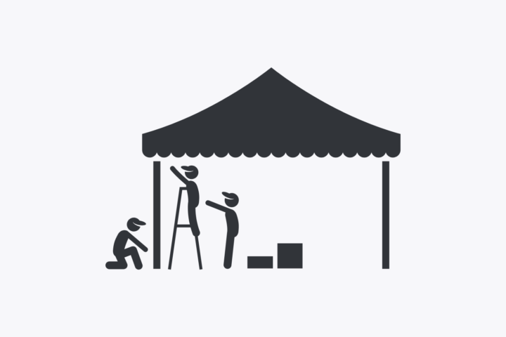An image showing a gazebo being set up