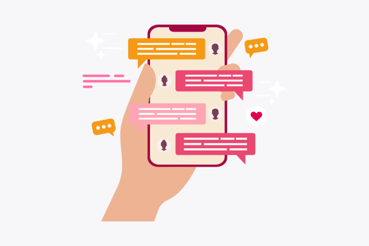 Image showing messages on a phone.