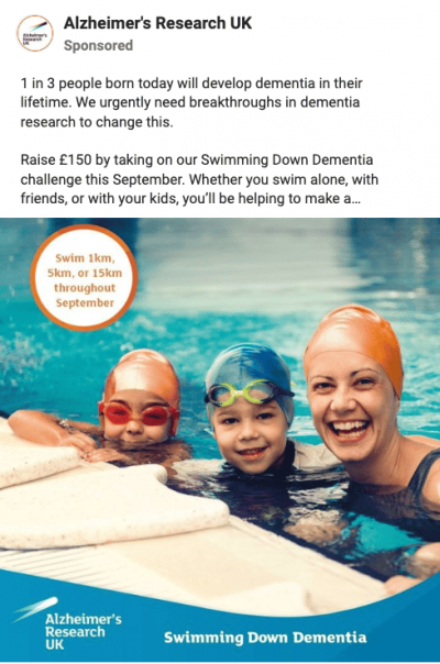 Alzheimer’s Research UK Facebook Challenge Ad Alzheimer's Research UK Facebook Challenge Ad